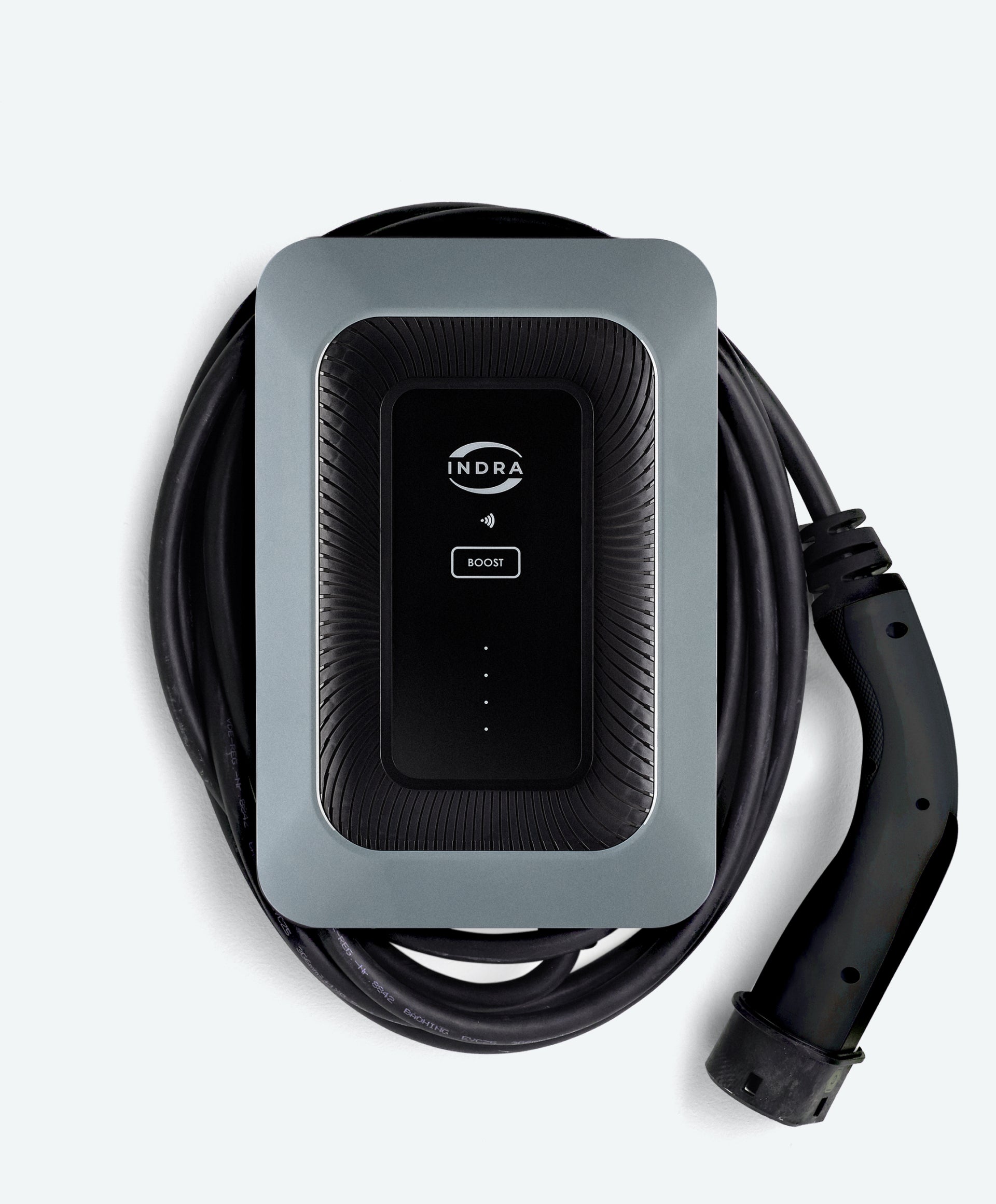 Check the price and installation cost of the tethered Indra Smart LUX EV charger at ON-EV.