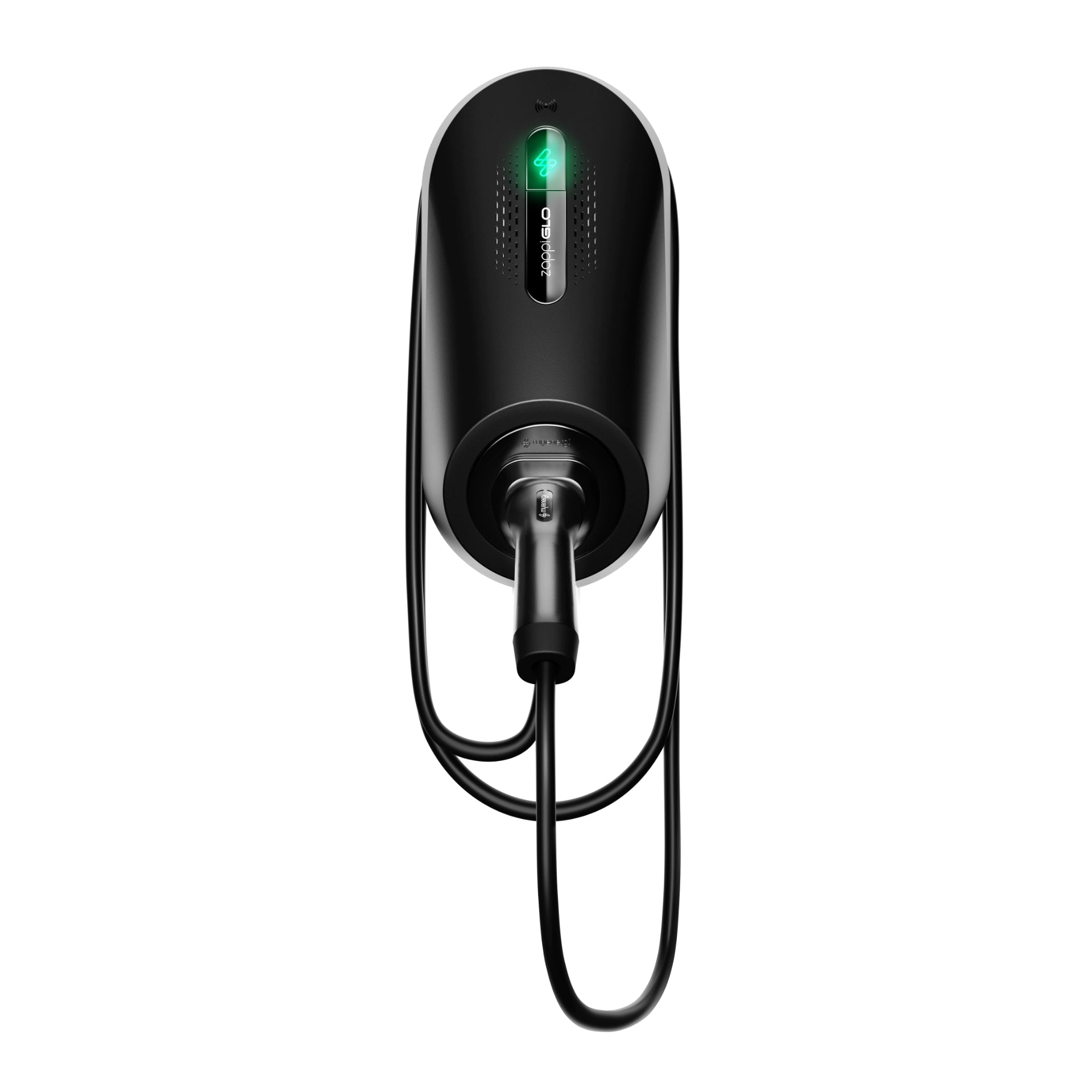 Shop the black myenergi Zappi GLO tethered EV charger at ON-EV and view our installation prices.