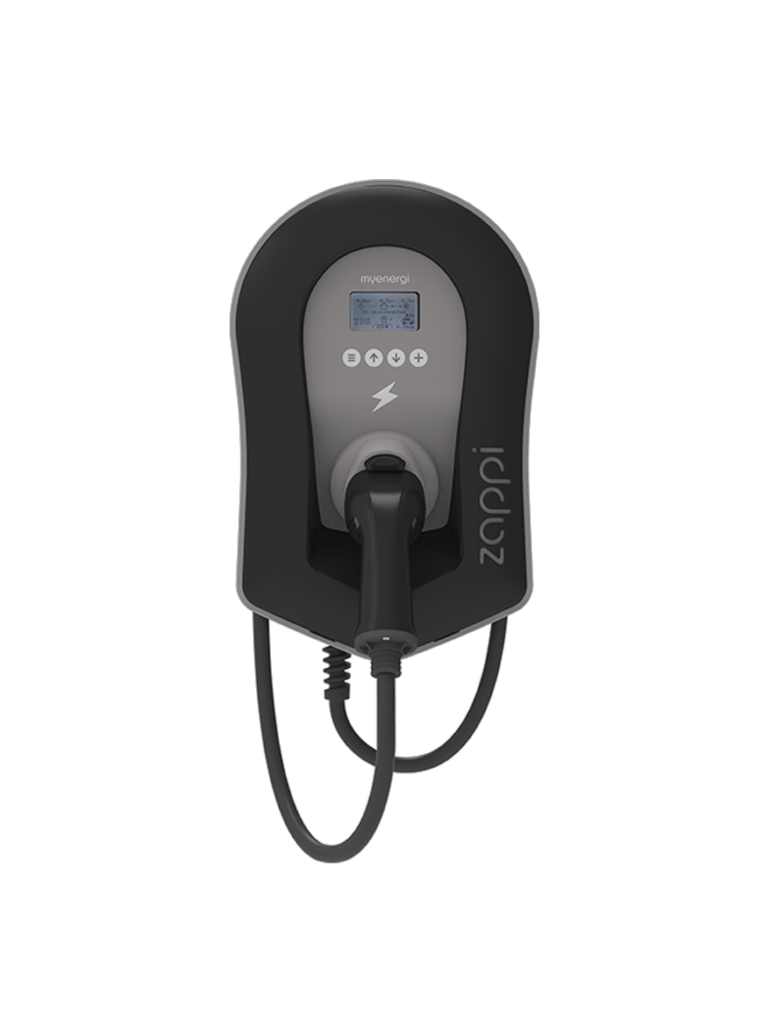 Shop the black Myenergi Zappi V2 tethered solar EV charger at ON-EV and view our installation prices.